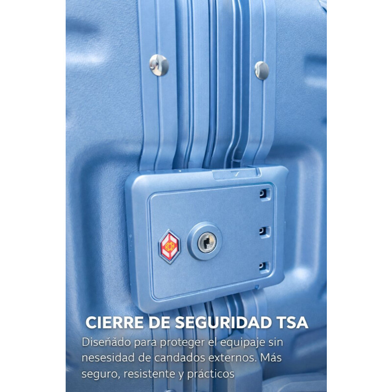 Valija Rígida de Policarbonato con Ruedas 20' (Carry On) Celeste