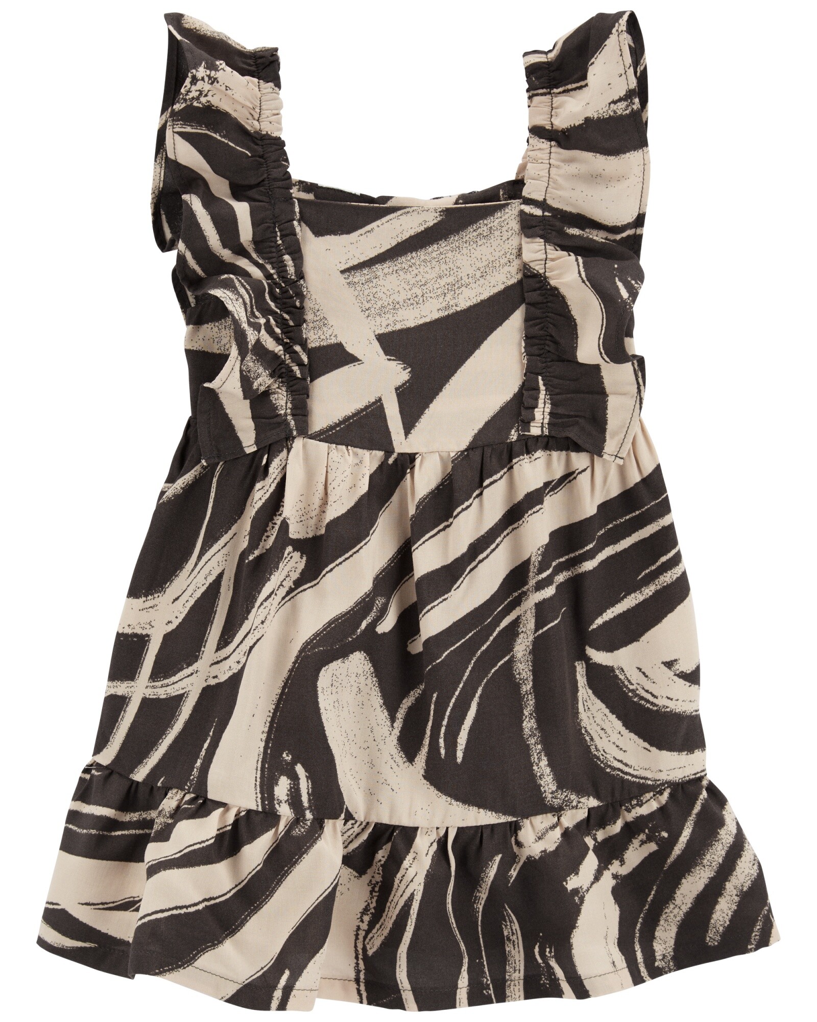 Vestido de popelina Ecovero, escalonado, diseño cebra Sin color