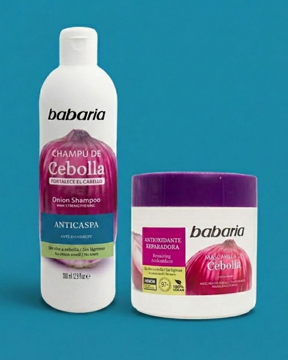 Pack Shampoo x 380ml + Mascarilla Cebolla Babaria - anticaspa 