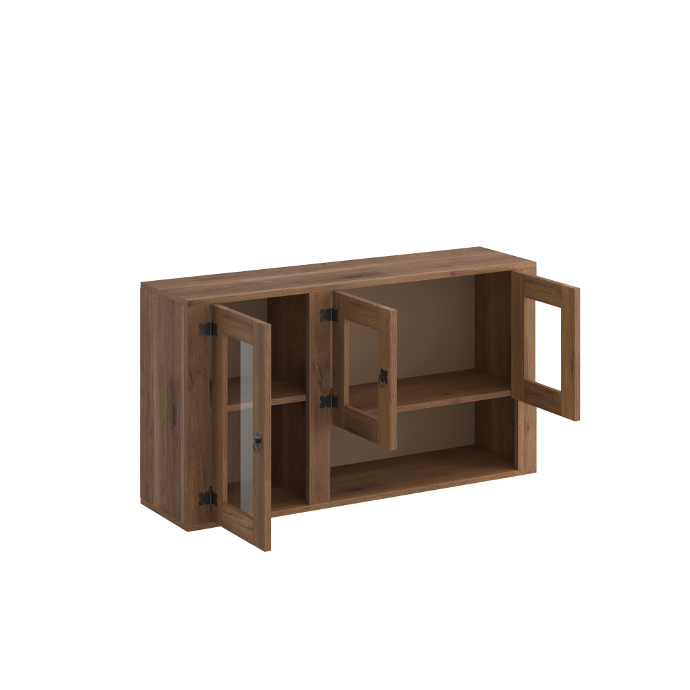 Aereo 3 Puertas Vidrio - Nogal - Linea Mexicana Aereo 3 Puertas Vidrio - Nogal - Linea Mexicana