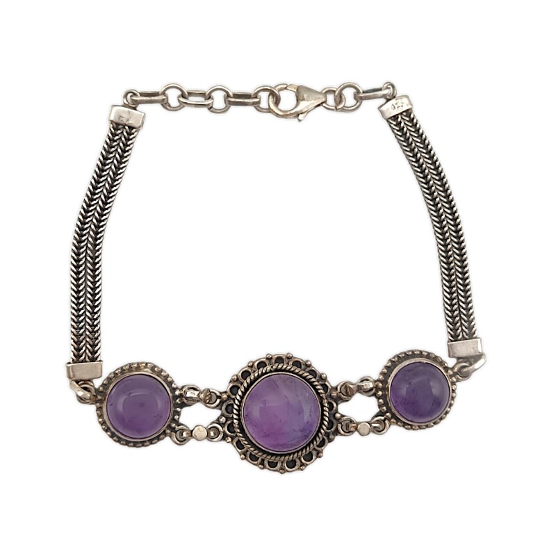 Pulsera Trilogy-Plata 925-Piedra amatista-PU3414 conpiedra