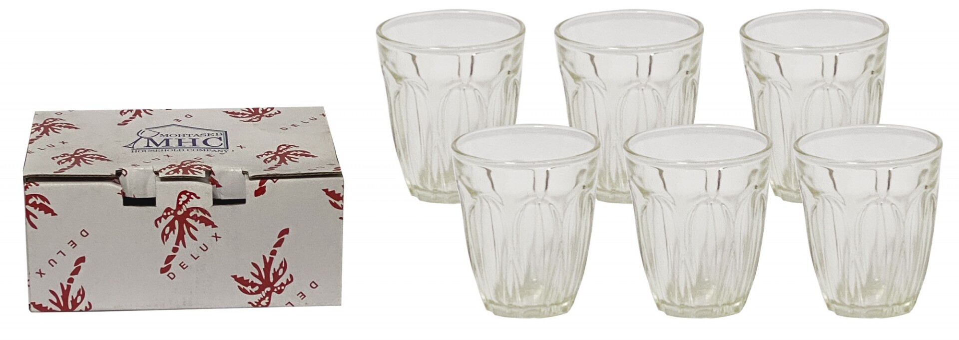 Vaso Labrado X6 Con Rombos De Vidrio Elegantes