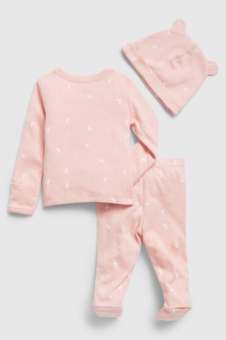 Set De Remera, Pantalón Y Gorro Bebé Pink Dust