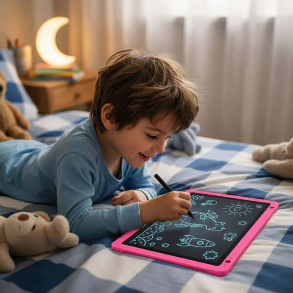 Pizarra Mágica Tableta Dibujar Infantil 16'' Pulgadas Lapiz Color Rosado