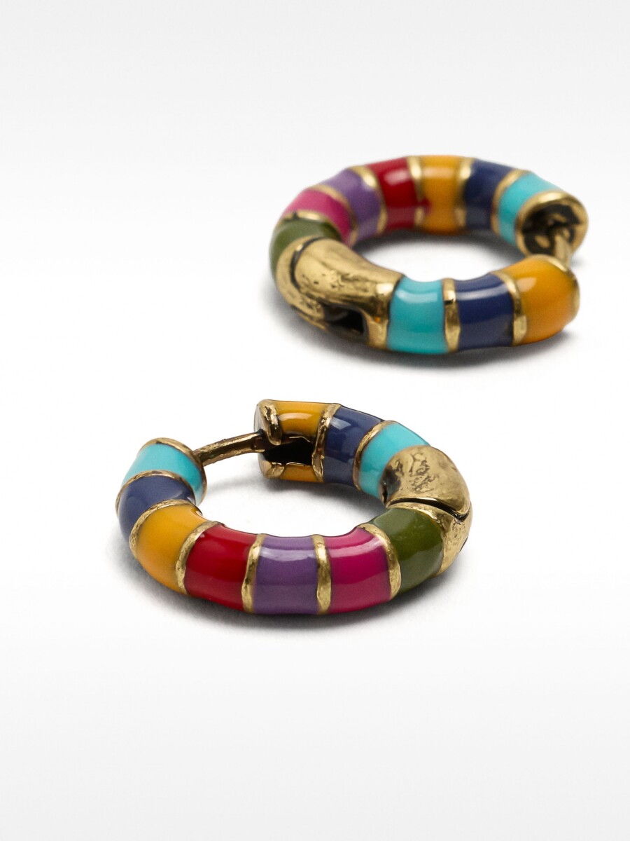 Aros Esmaltados De Multicolor multicolor