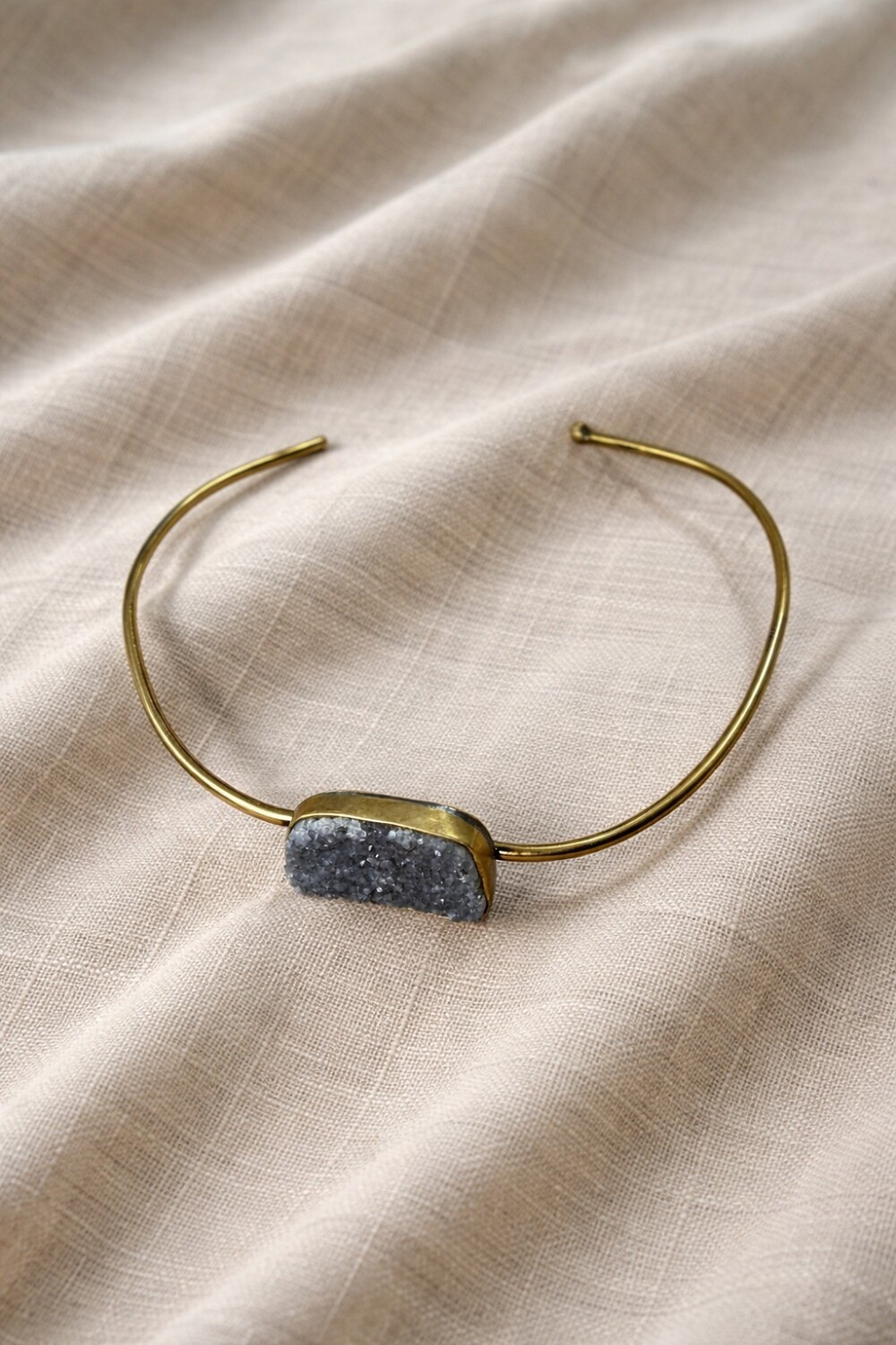 Amatista Choker Gris / Bronce