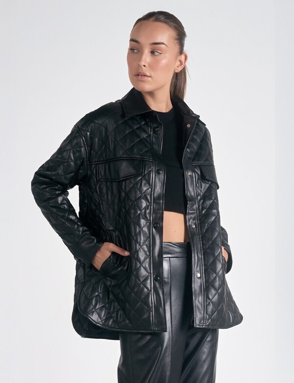 Chaqueta Eco Cuero NEGRO