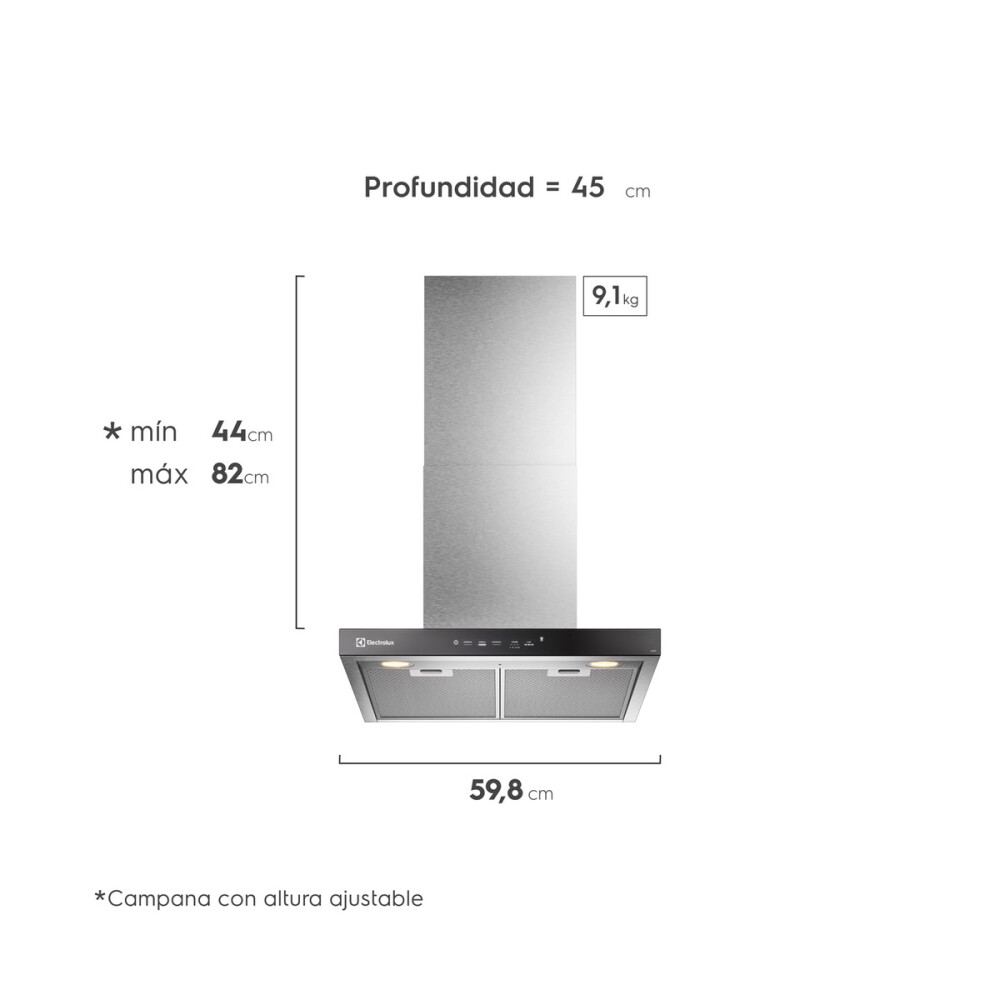 Campana Electrolux 60cm Experience con Inteligencia Artificial y Alto poder de succión Campana Electrolux 60cm Experience con Inteligencia Artificial y Alto poder de succión