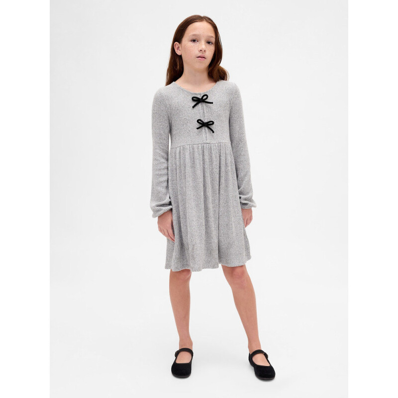 LS SNIT BOW FRONT DRS HTHRGREYB08/HALO167