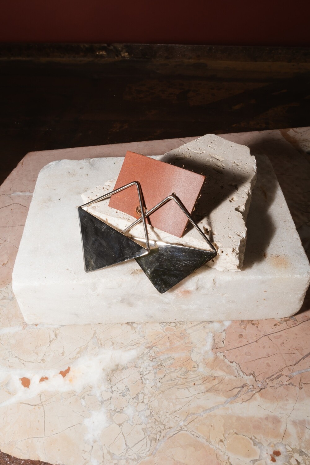 Medio Rombo Earrings Plateado