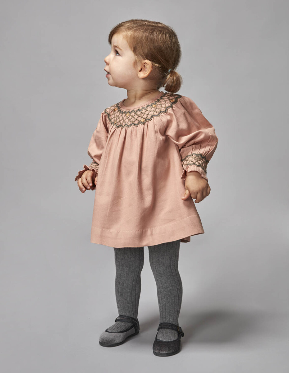 Vestido Nido De Abeja - Rosa 