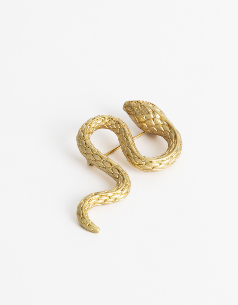 Prendedor Metal Prendedor Víbora - Dorado Oro Amarillo