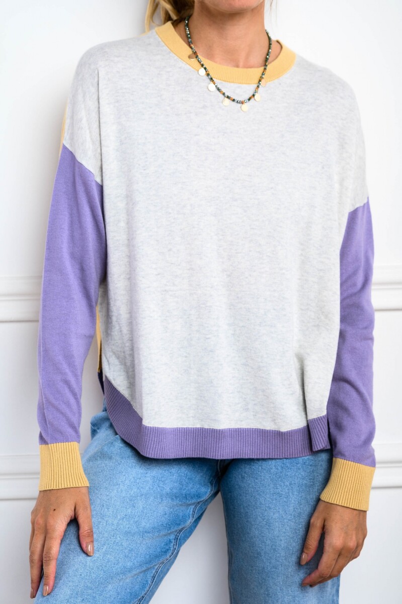 Sweater Color Block - Lila 