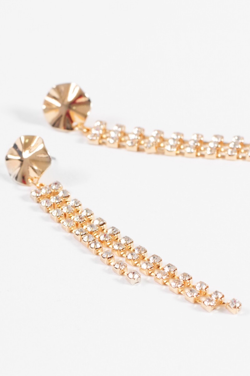 Caravanas fiesta strass dorado