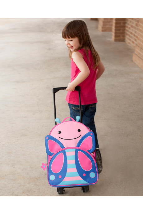 Mochila con rueditas, diseño mariposa Sin color