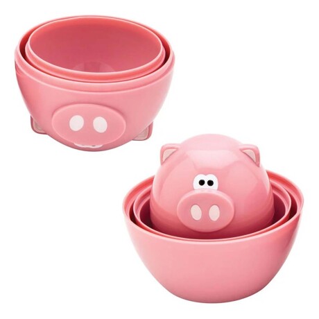 Set De 6 Tazas Medidoras Joie Oink Oink Diseño Chancho Hts Rosa