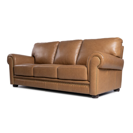 Sofá Elegance - Cuero Advanced - 3 cuerpos Mostarda
