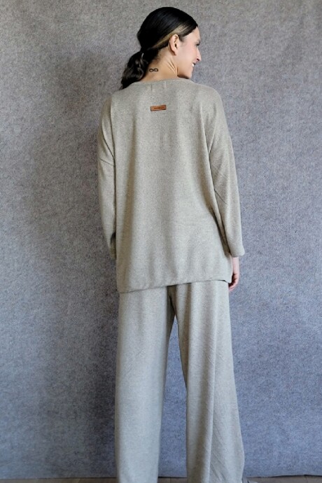 Pantalón Mila Lanilla Beige melange