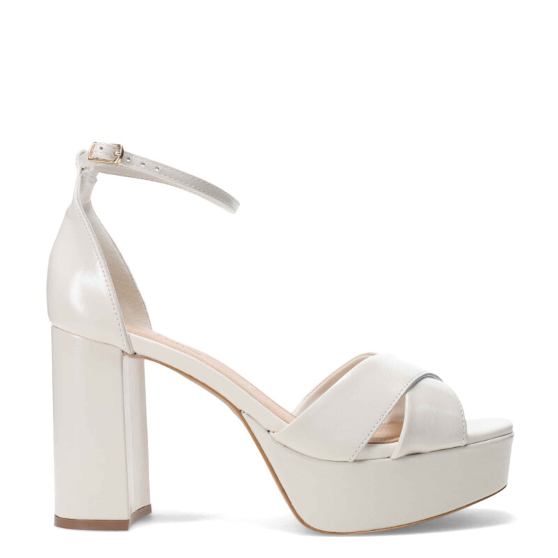 Sandalia de Mujer Bottero taco y plataforma Blanco Hueso