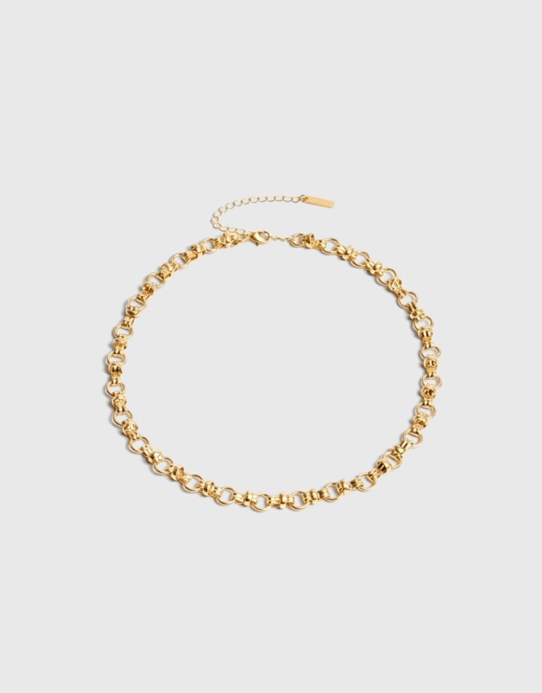 Collares Cortos Metal Collar Corto Cadena Metal - Dorado Oro Amarillo