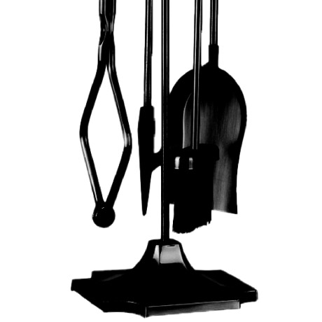 JUEGO ATIZADOR 5 PZAS NEGRO BASE RECT 81.5 CM AG170 KASSEL ++ N/a