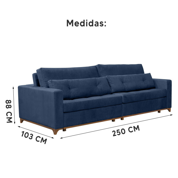Sofá Sillón Qatar 4 Cuerpos Living SOFA QATAR 4 CUERPOS AZUL