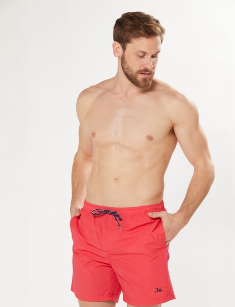 SHORT DE BAÑO LISO Rojo