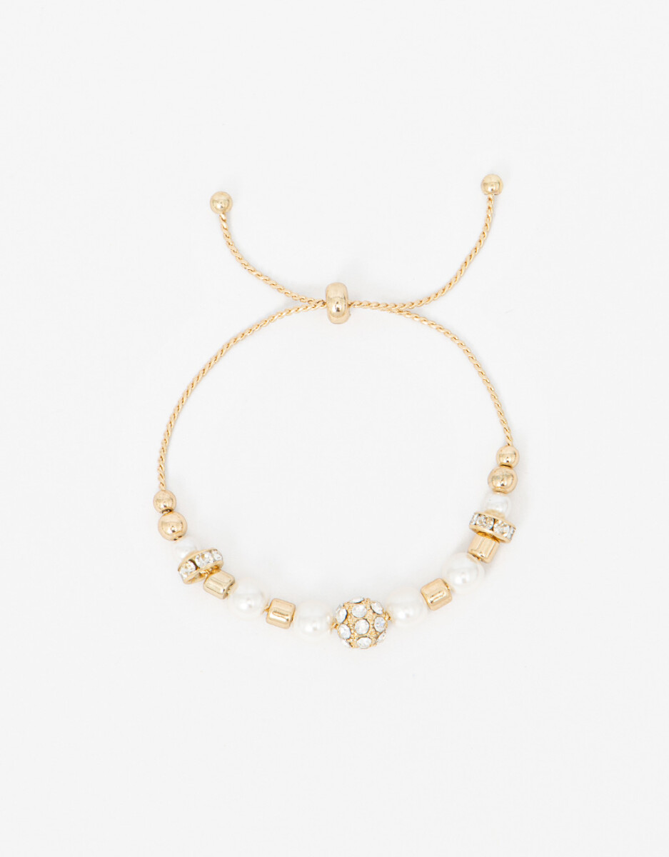 Pulsera Flexible Con Perlas 