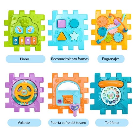 Cubo Didáctico Musical Encastrable Juego Actividades Huanger Multicolor
