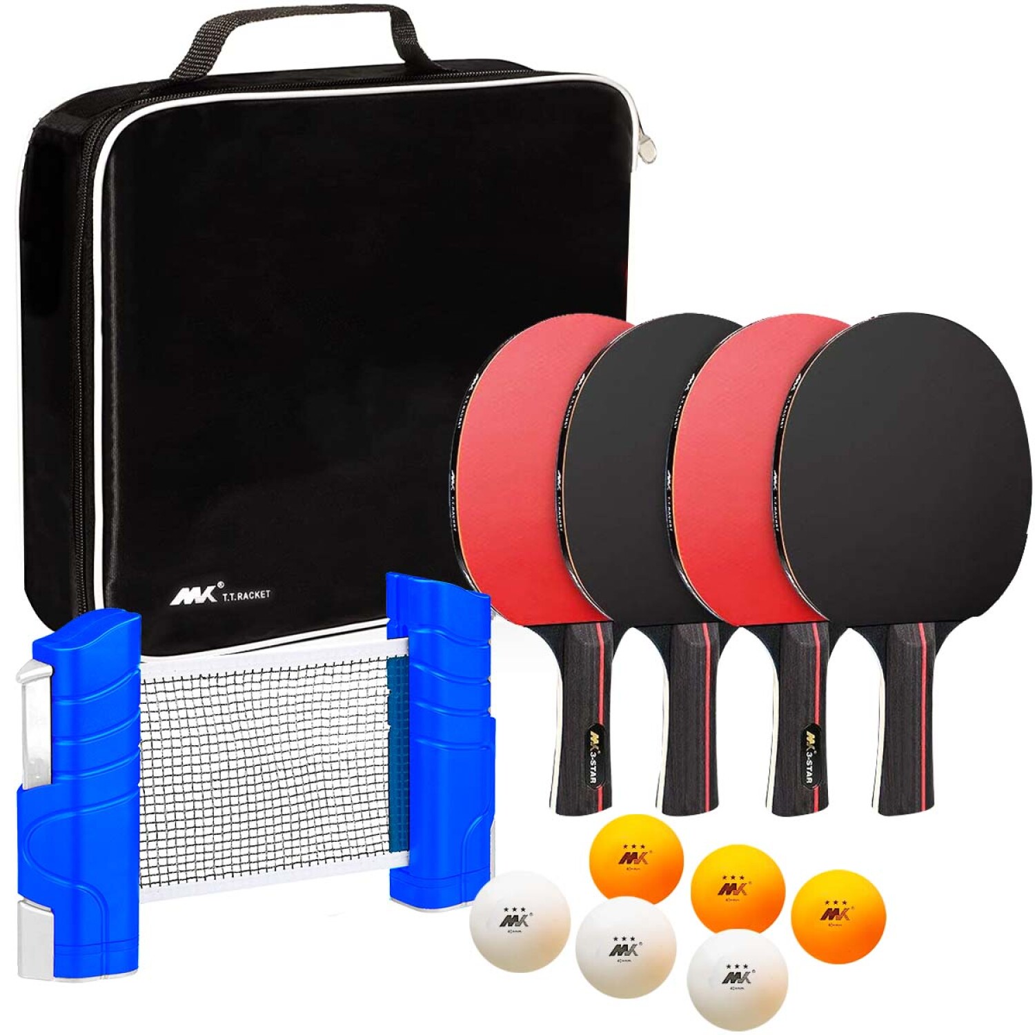 Palas de Ping Pong PRO-SPIN, Set de alto rendimiento, pelotas de Ping Pong,  caja de almacenamiento, palas de Ping Pong - BipAndBip