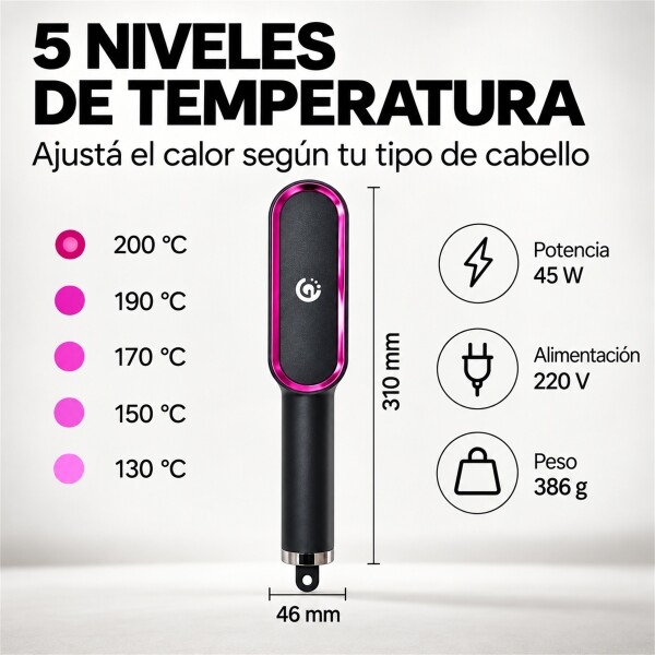 Cepillo Alisador 5 Temperaturas Negro