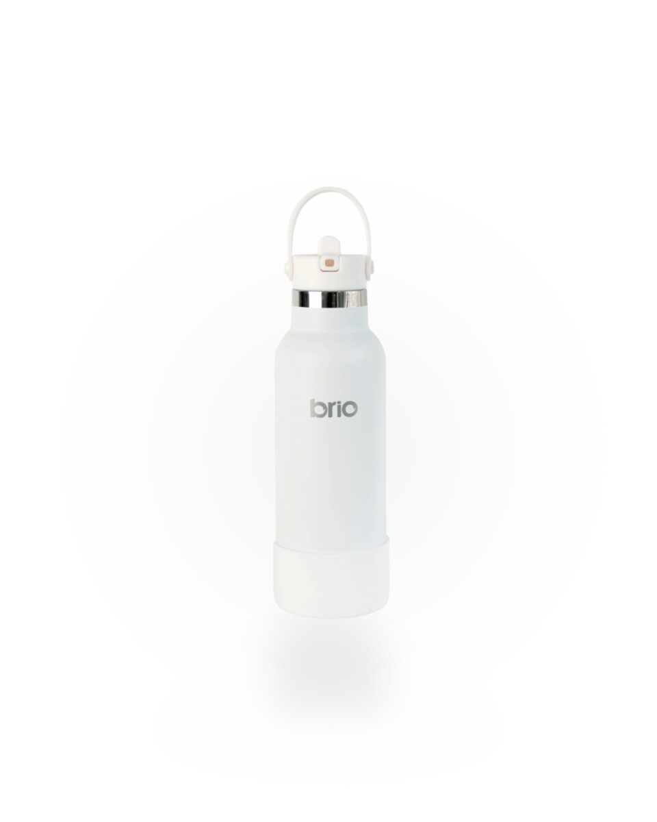 Botella En Acero Inoxidable brio 500ml Con Sorbito Y Manija - Blanca 