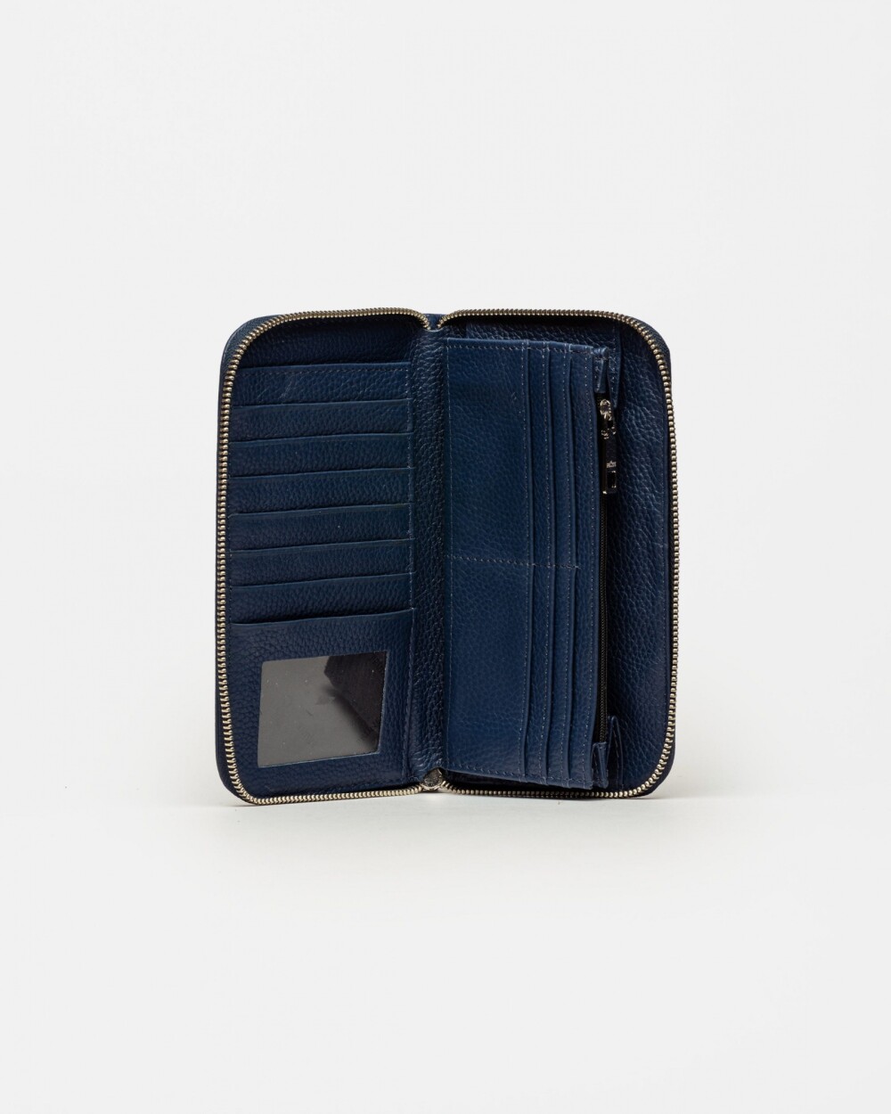 Billetera Mia en cuero graneado Marine Blue