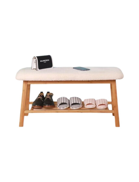 BANCO MADERA/CORDERITO 34x94x45CM BEIGE BANCO MADERA/CORDERITO 34x94x45CM BEIGE