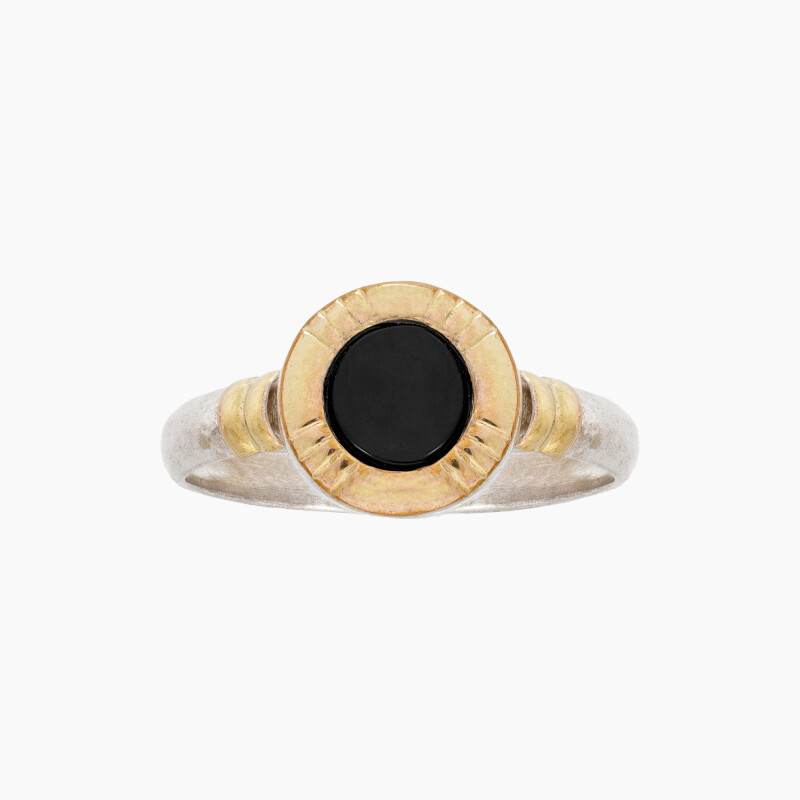 Anillo en plata y oro con Onix Anillo En Plata Y Oro Con Onix