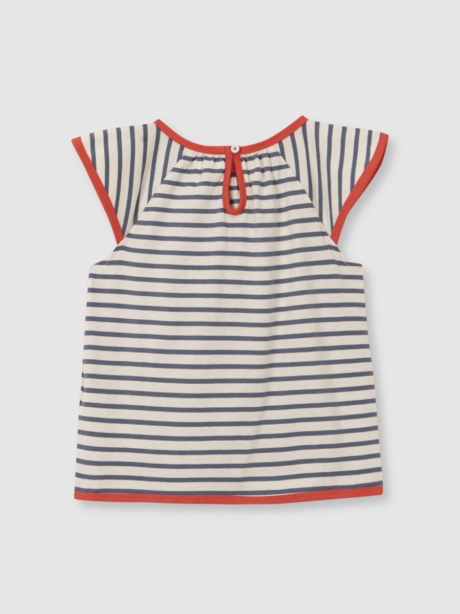 Camiseta De Rayas Blanco