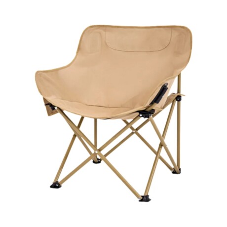 Silla de lona plegable con bolsillo lateral Beige