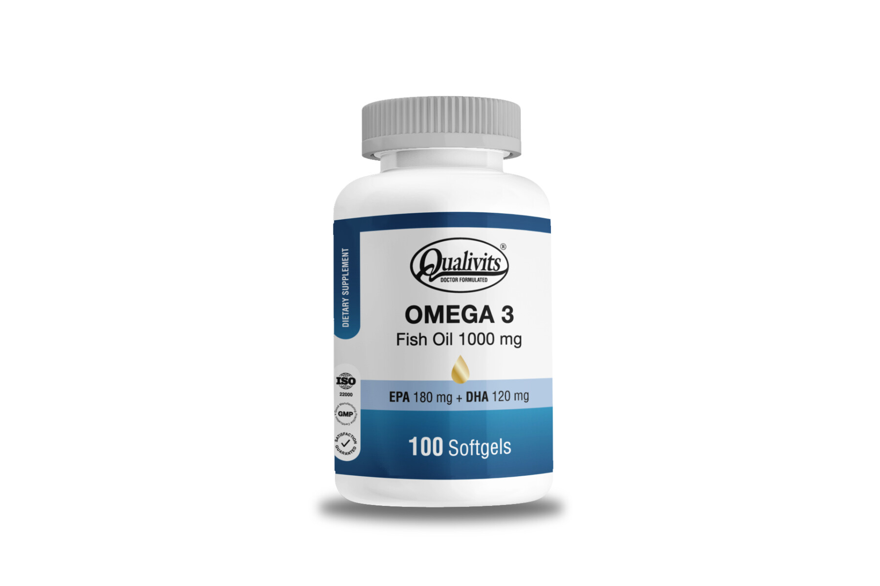 Qualivits Omega 3 - Fish Oil 1000 mg 100 Softgels 
