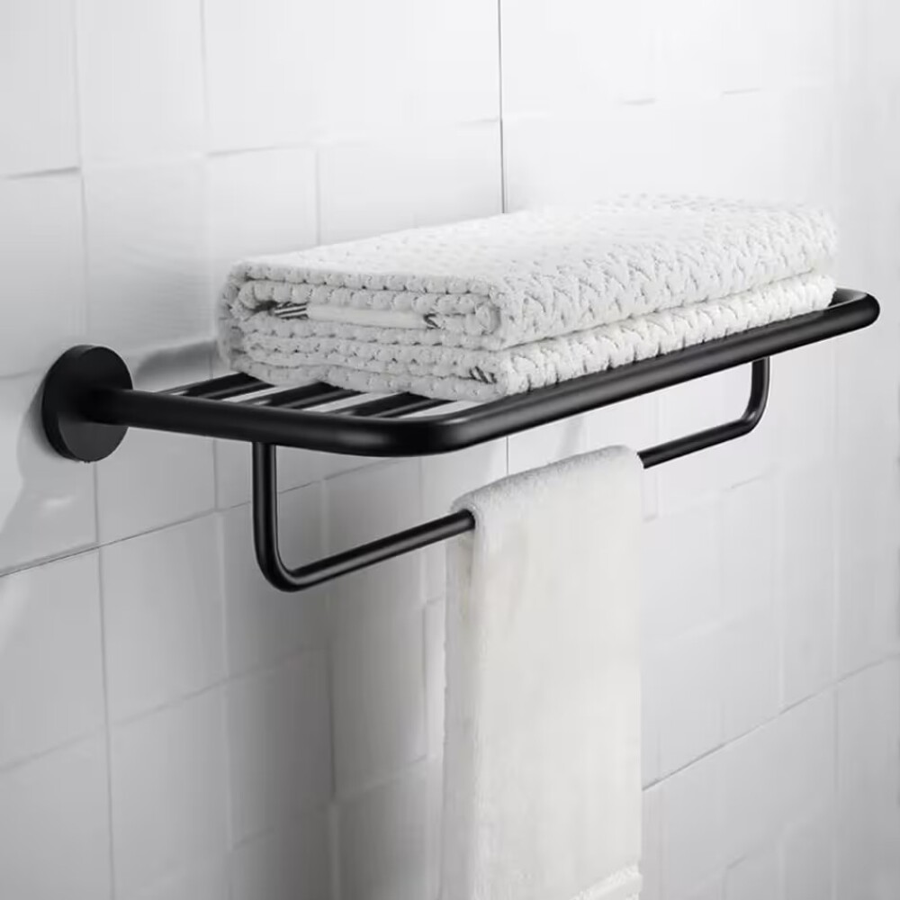 Toallero Repisa Recto Hotel Negro Mate 60cm Toallero Repisa Recto Hotel Negro Mate 60cm