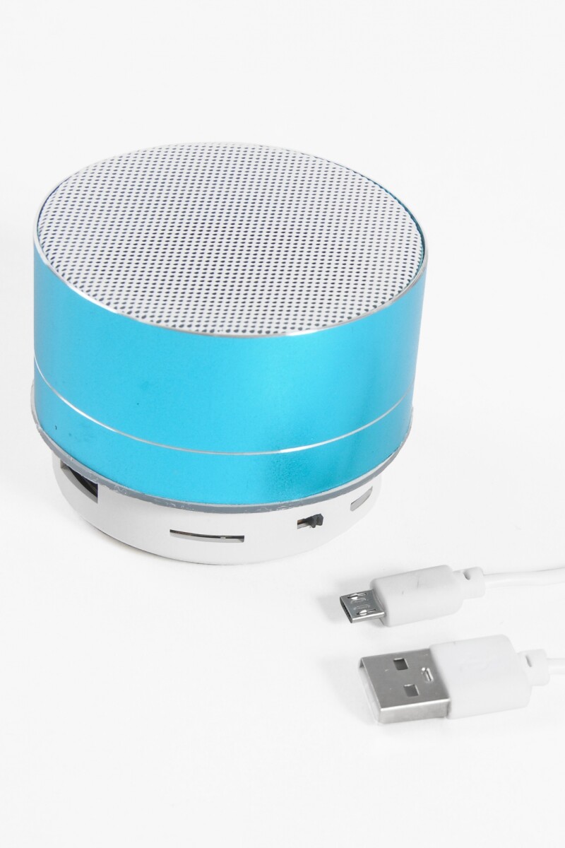 Parlante circular bluetooth portatil celeste