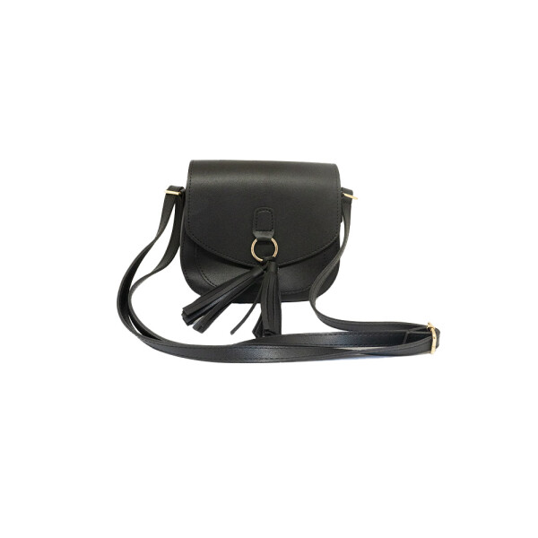CARTERA SIENNA CON FLECOS NEGRO