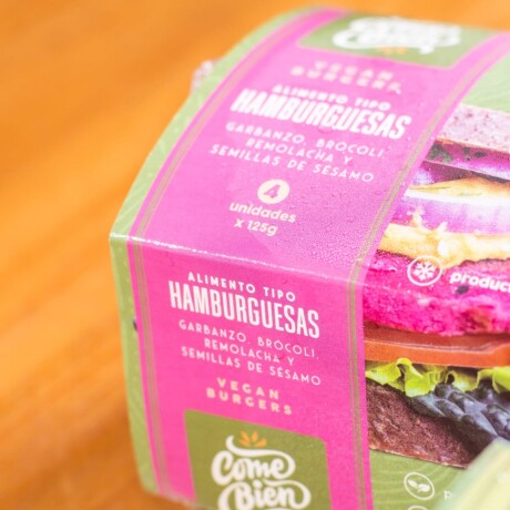 Hamburguesas x4 garbanzos brocoli remolacha semilla sesamo Hamburguesas x4 garbanzos brocoli remolacha semilla sesamo