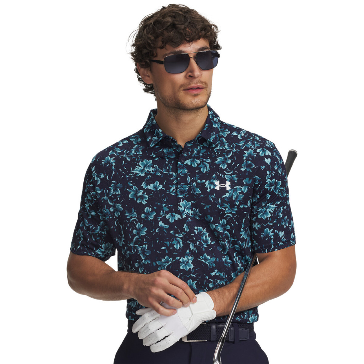 UA Matchplay Printed Polo-PNK - BLU-411 