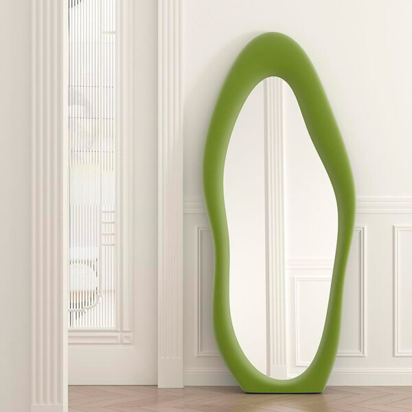 Espejo Mango, Cuerpo Entero, Forma Irregular VERDE