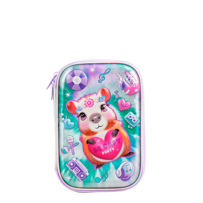 Cartuchera FOOTY Capibara Con Utiles Violeta - Holográfico