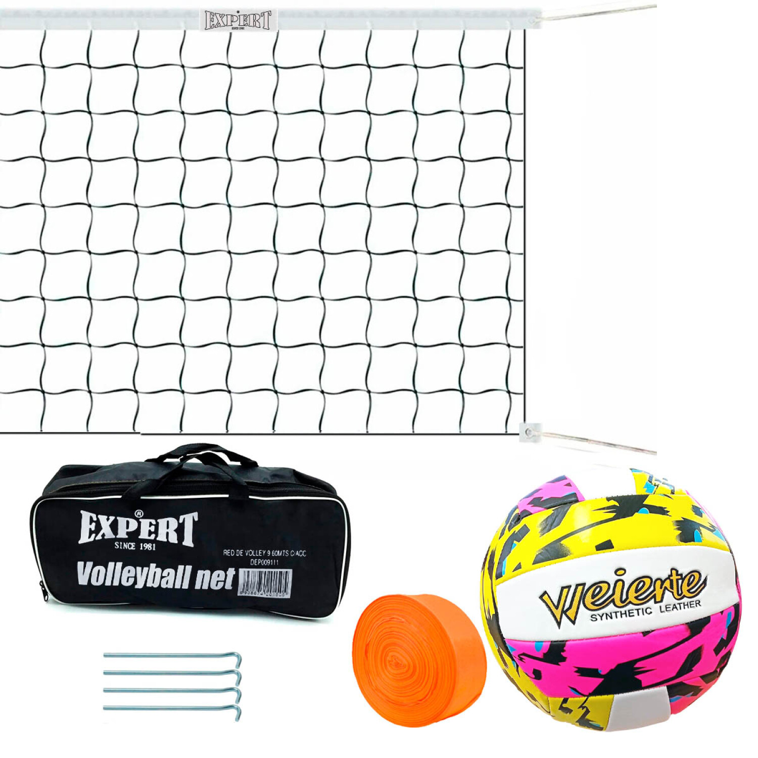 Red De Volley Profesional 9.6m Linga Acero Pelota 2 El Rey del entretenimiento