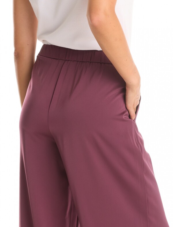 Pantalon Saten Wide BORDEAUX