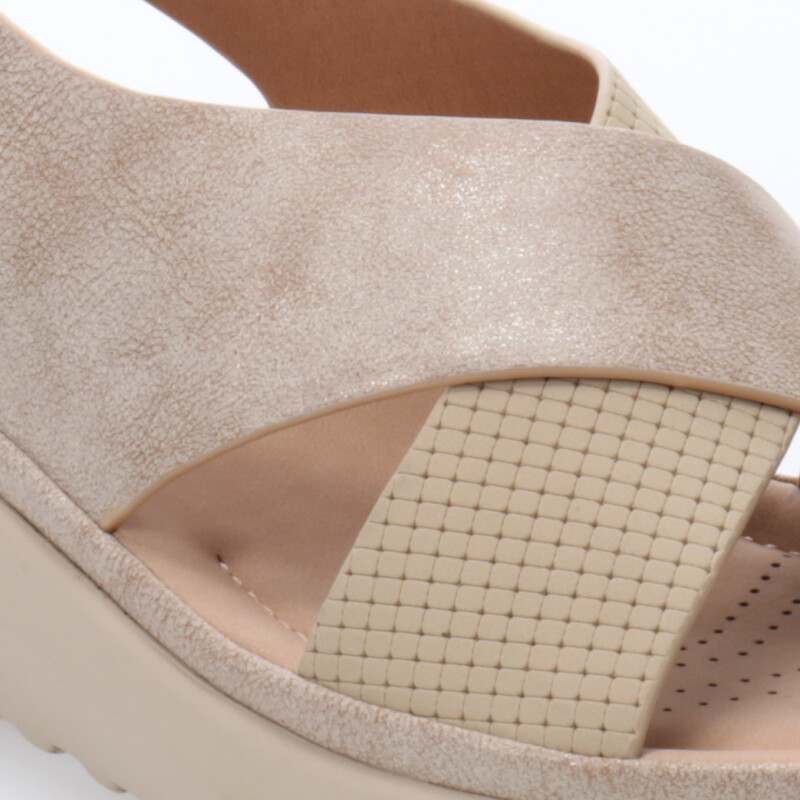 Sandalias de Mujer Lady Confort CAZENAC con tiras cruzadas Beige