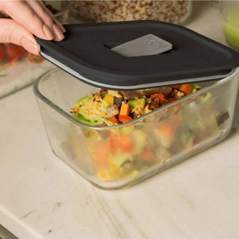 Tupper de vidrio hermético 725ML Modelo Fresh Lock Tupper De Vidrio Hermético 725ml Modelo Fresh Lock Ou - Negro