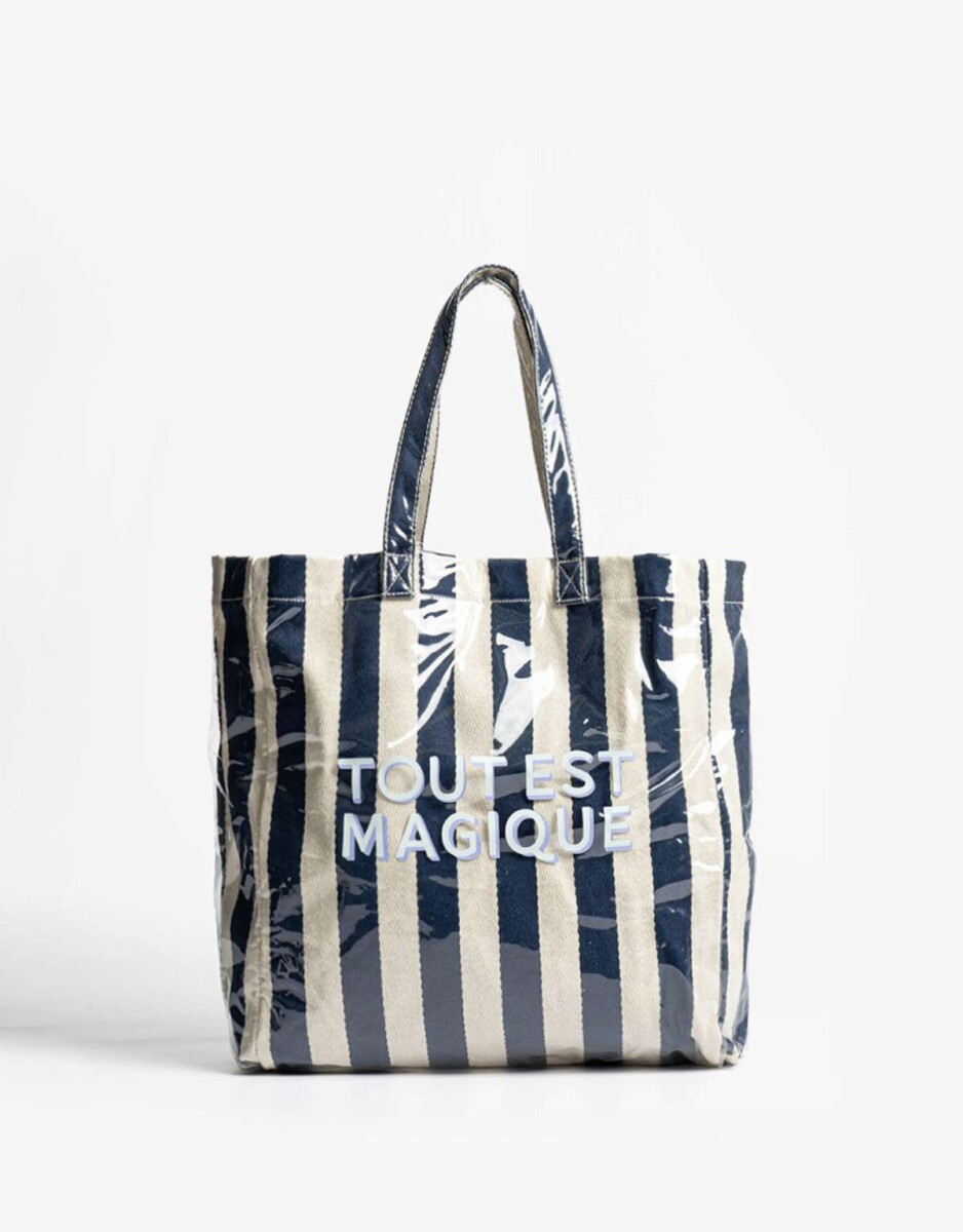 Shopper Rayada - Azul Medio 